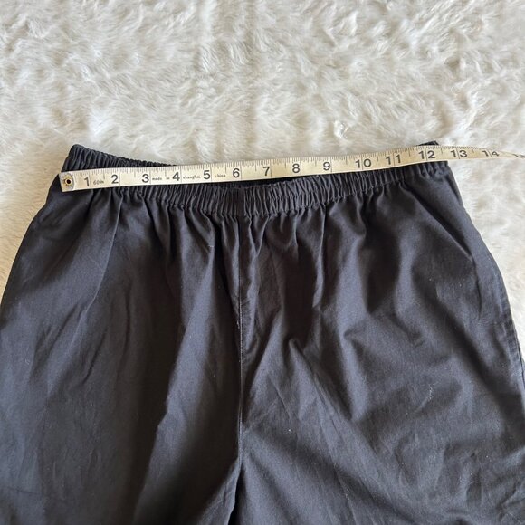 Anokhi Casual Elastic Waist Black Organic Cotton Relaxed Cropped Pants Small - Picture 4 of 8